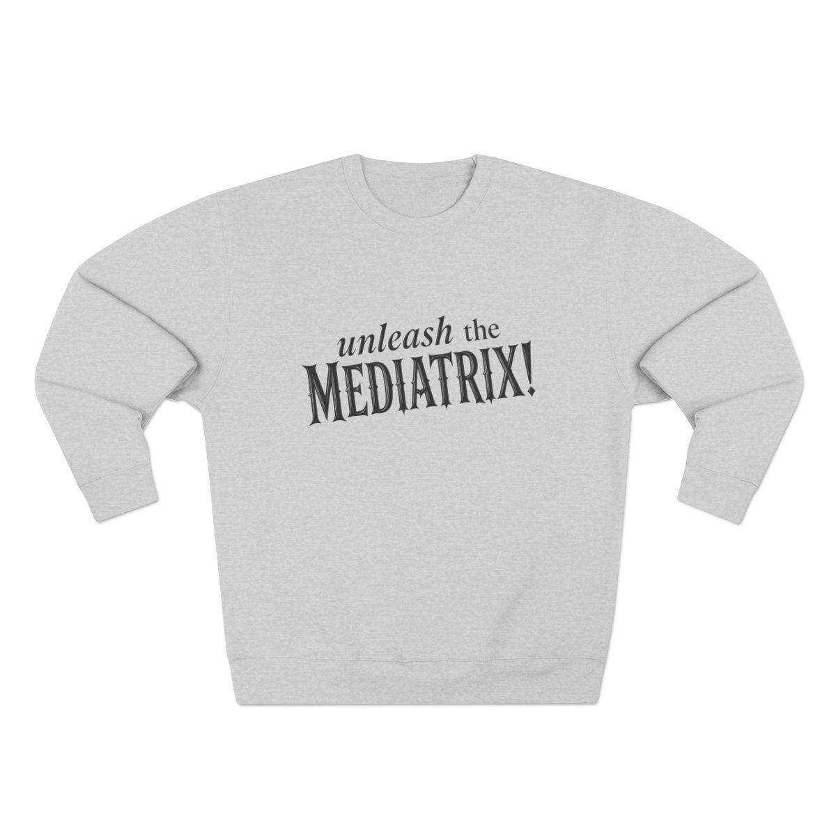 Mediatrix Crewneck Sweatshirt — Heather Grey front